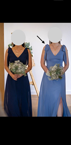 Dessy blue chiffon sleeveless - blue,