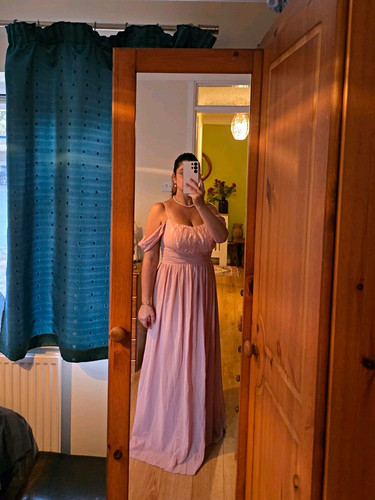 Pink off shoulder chiffon - pink,