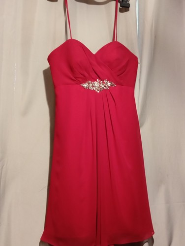 Zage red chiffon sleeveless - chiffon,