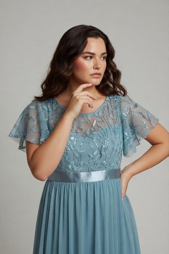 Ever pretty teal sequin mesh - ever,