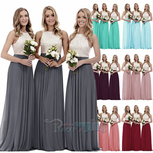 New long chiffon lace evening - chiffon,