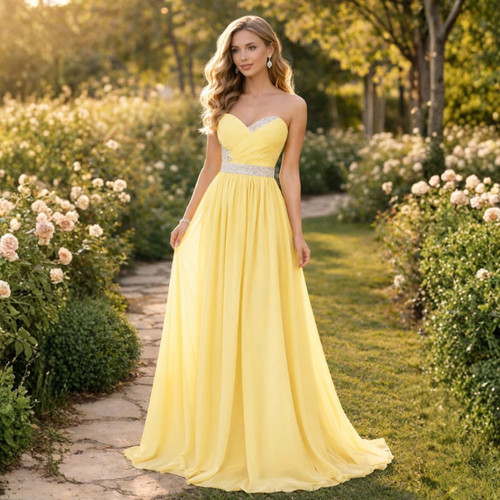Strapless chiffon dress - strapless,