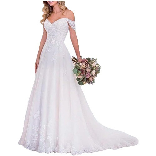 Off shoulder wedding - wedding, dress