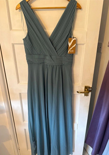 Dusty green chiffon bridesmaid - green,