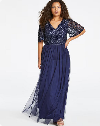 Sequin maxi dress navy - dress,