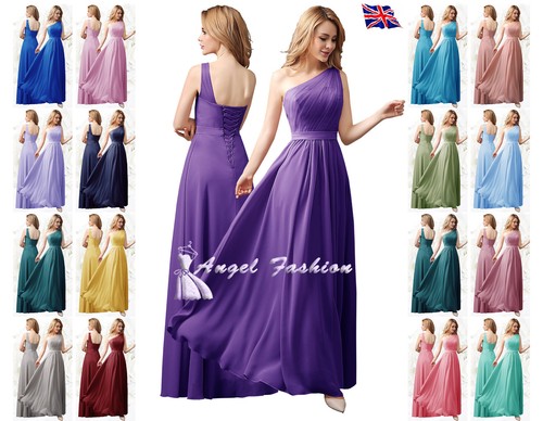 One shoulder chiffon long - one,