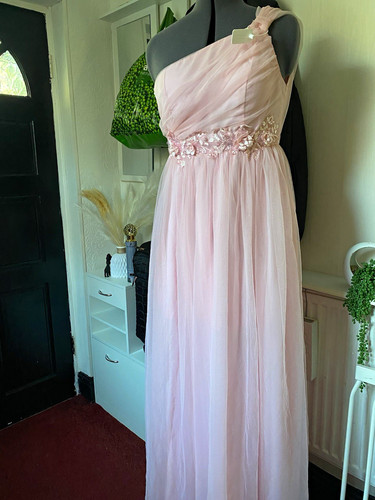 Pink one shoulder sleeveless - one-shoulder,