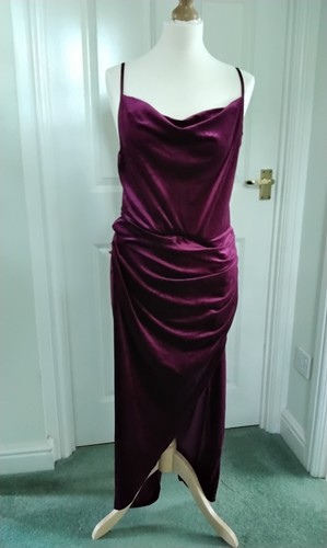Quiz burgundy velvet look maxi - quiz,