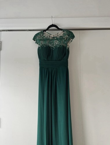 Green lace cap sleeve maxi - sleeve,