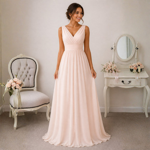 Chiffon neck prom dress - chiffon,