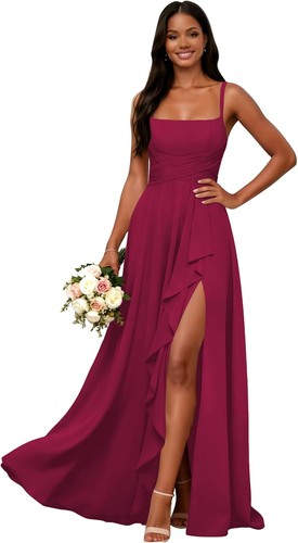 Long chiffon bridesmaid - chiffon, dress