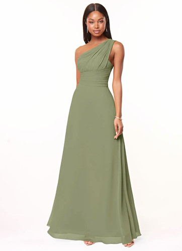 Azazie green chiffon - azazie,