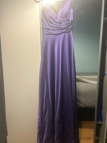 Purple satin sleeveless neck - purple,