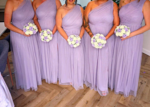 Purple tulle one shoulder - tulle, one-shoulder