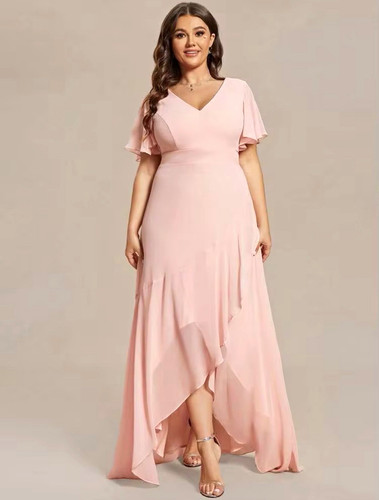 Pink chiffon bridesmaid - bridesmaid, dress