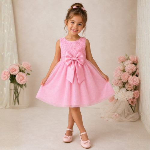Rose bow flower girl - bow,