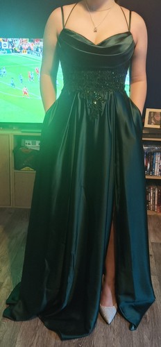 Green satin bridesmaid formal - green, bridesmaid/formal