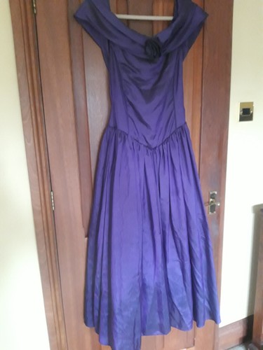 Purple satin maxi dress event